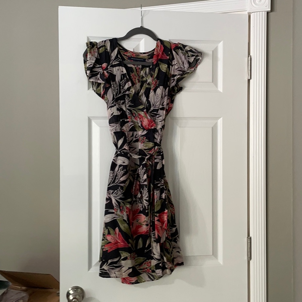 French Connection FLORETA SHADOW WRAP DRESS 0 - Picture 3 of 7